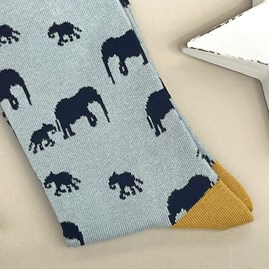 Bamboo Elephants Socks in Duck Egg Bamboo Elephants Socks in Duck Egg